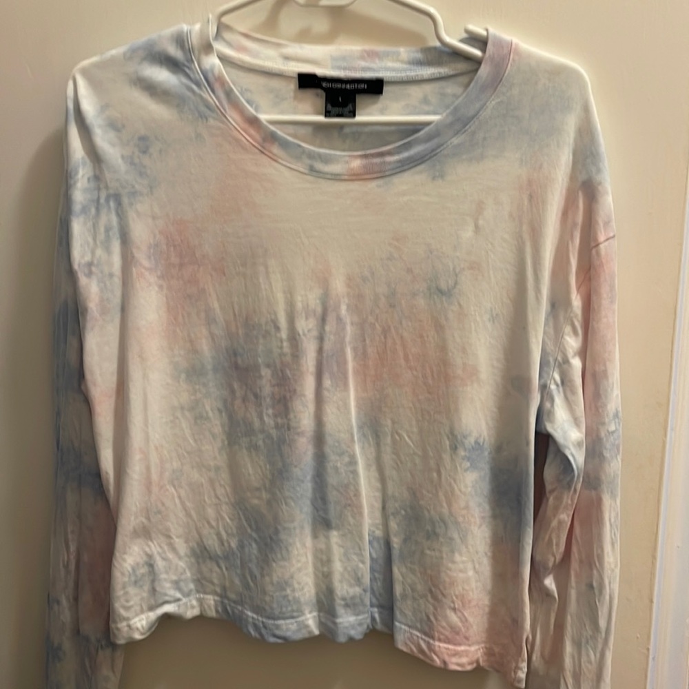 French connection cropped tie dye t shirt